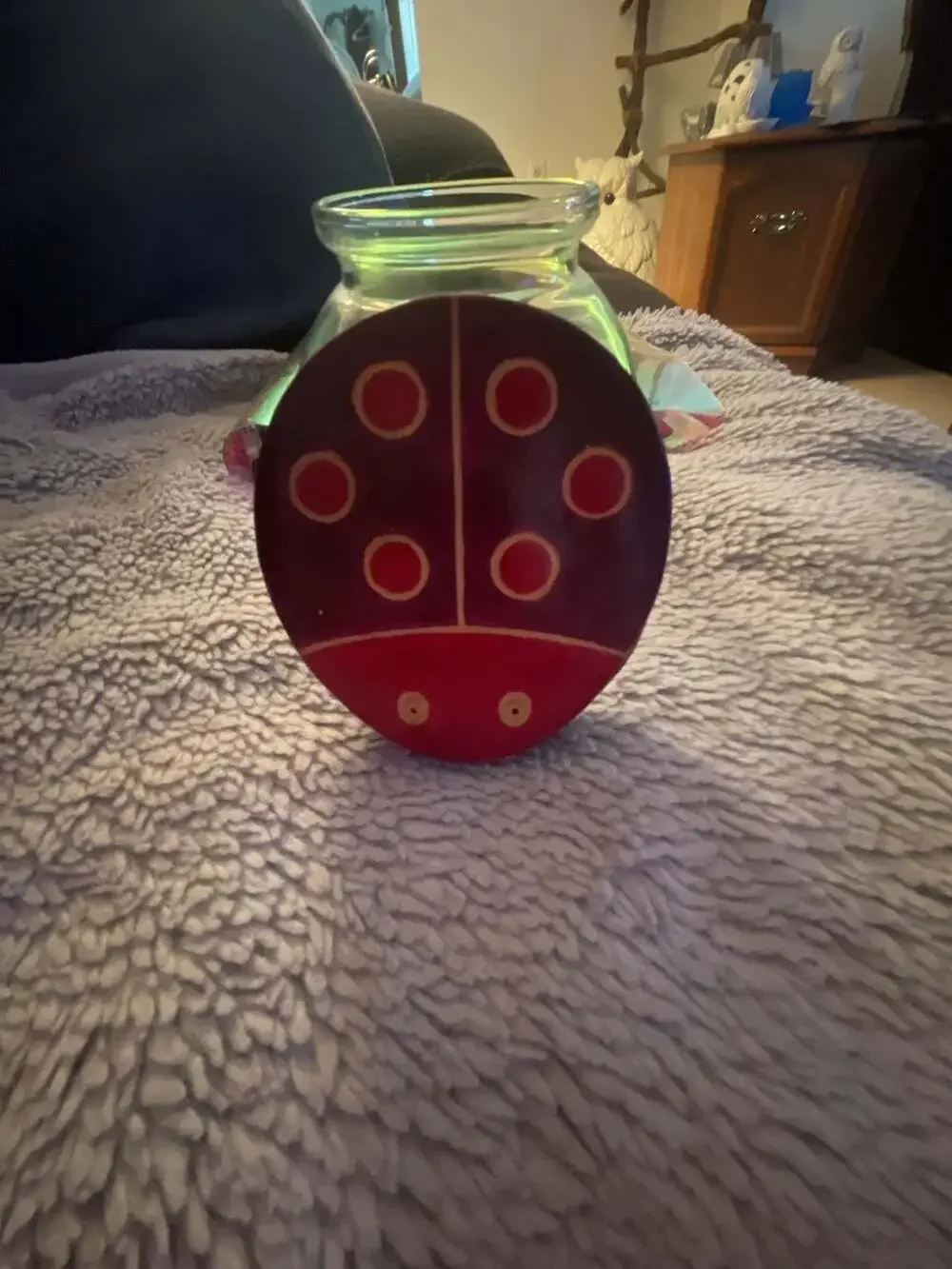 NWOT-Hand Painted Leather Ladybug Coin Purse
